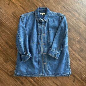 Madewell Blue Denim Button-Up Shirt Jacket